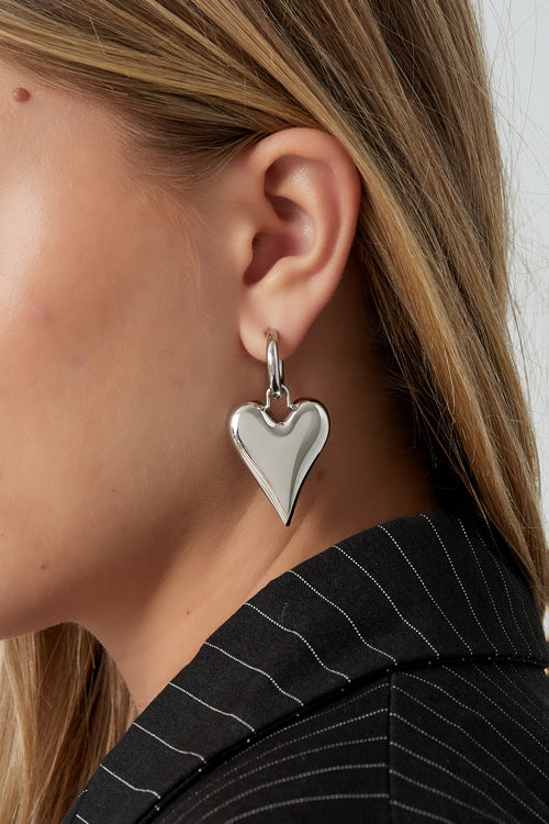 big heart pendant earrings