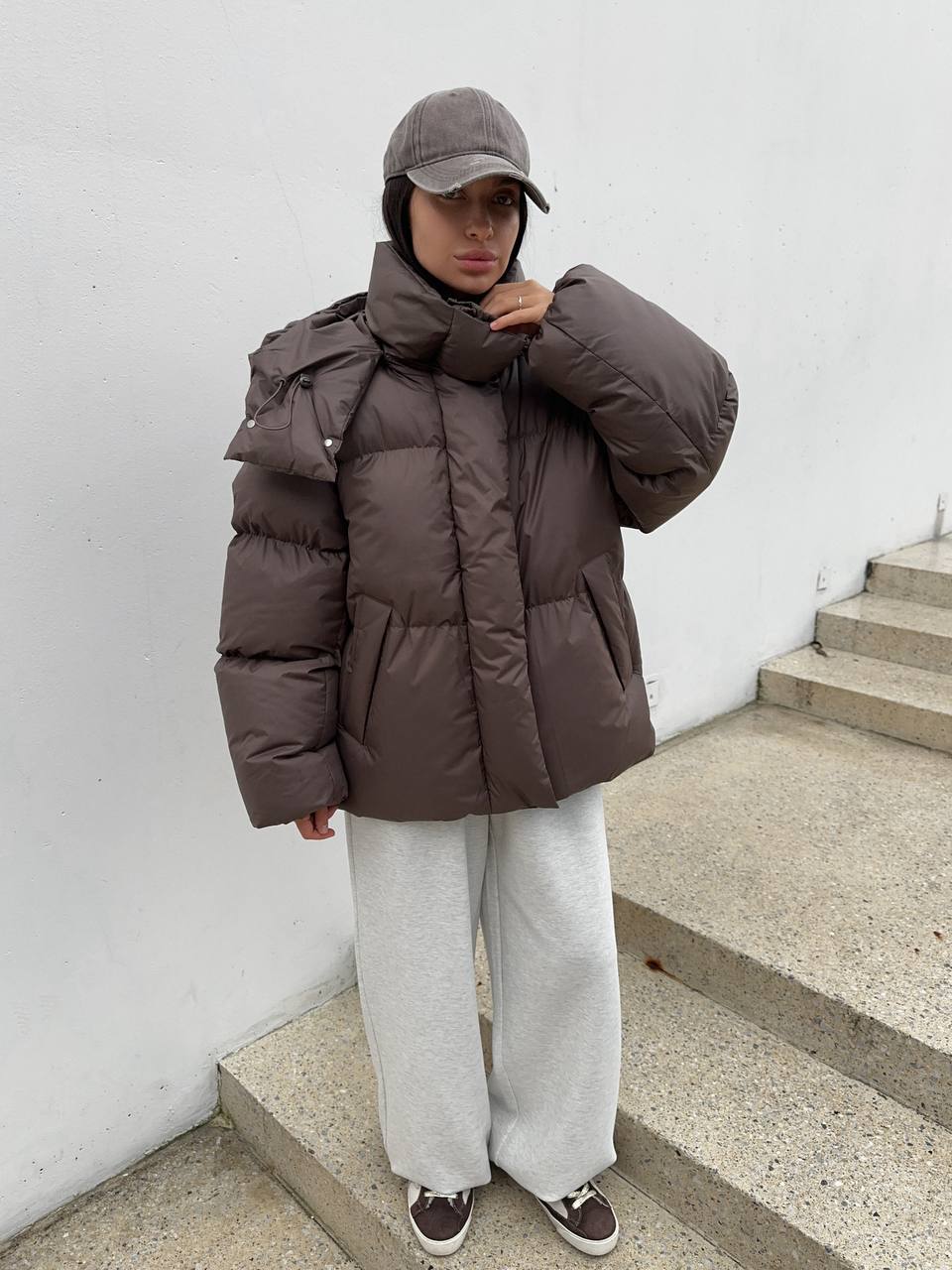 Casual Loose Slim-fit Hooded Mid-length Puffer Coat For Women