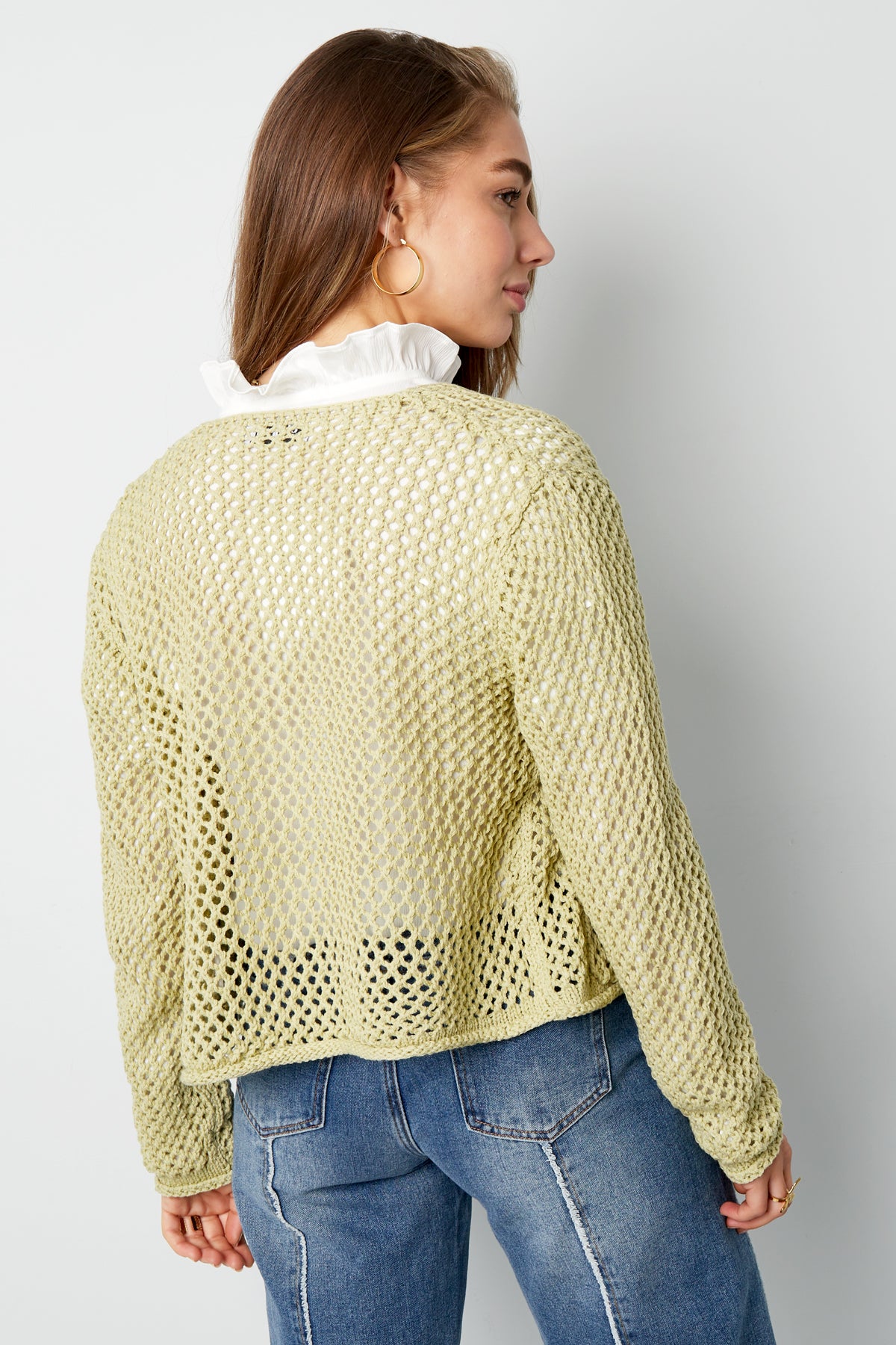Knitted Polyester Women's Cardigan Open Front Crochet Pattern