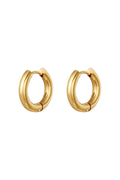 Basic creoles earrings - small Gold Color Stainless Steel