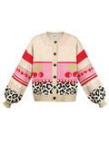Knitted Women's Cardigan Fall/Winter Color Block Cute