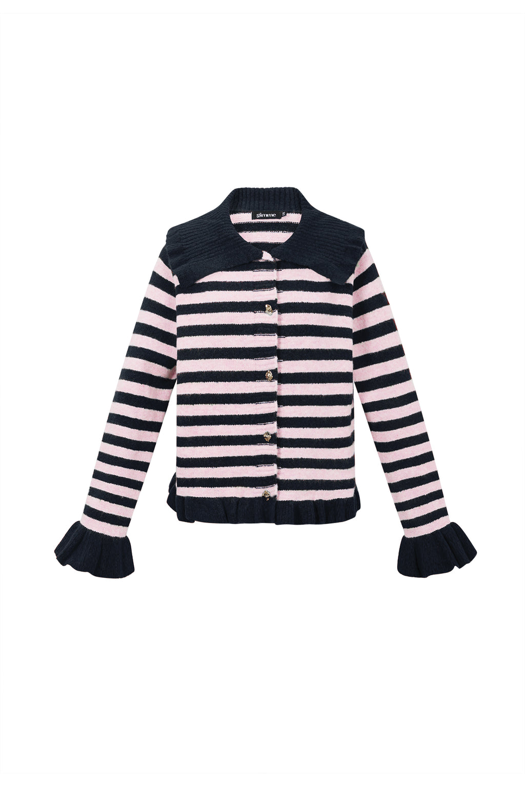 Knitted Polyester Fiber Women's Cardigan Casual Stripes