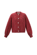 Knitted Polyester Fiber Women's Knit Cardigan Casual Solid Color