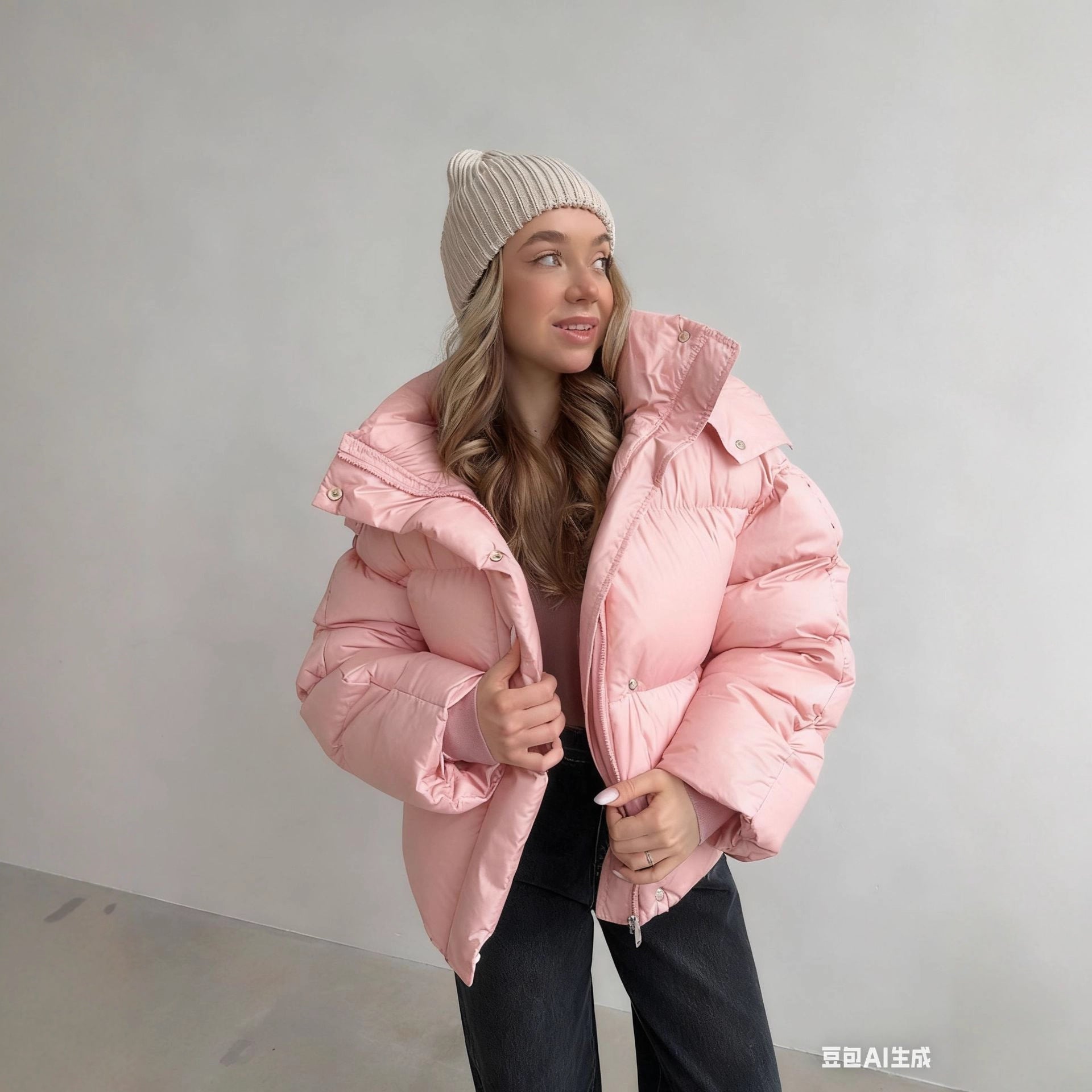 Casual Loose Slim-fit Hooded Mid-length Puffer Coat For Women