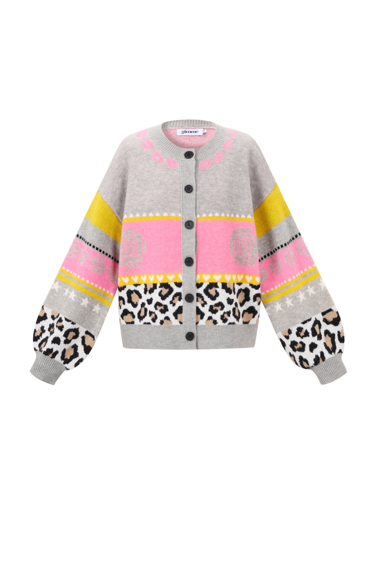 Knitted Polyester Fiber Women's Cardigan Casual Floral Print